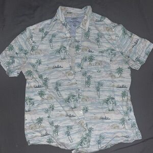 Chaps Men's Large Tall Coastland Wash Hawaiian Shirt